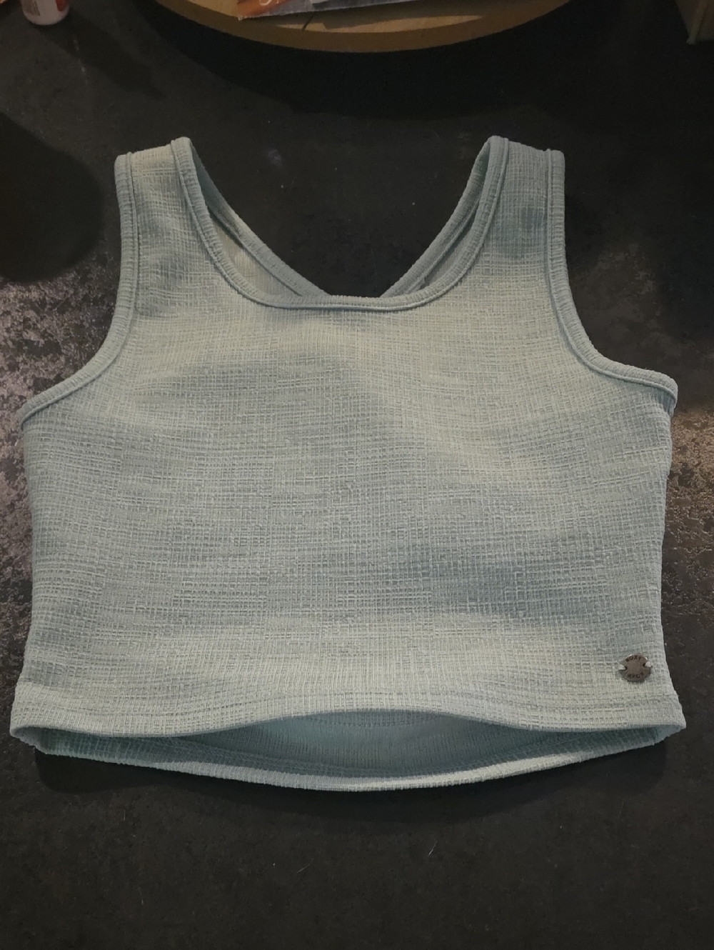 Roxy Mint Ribbed Cropped Tank Top